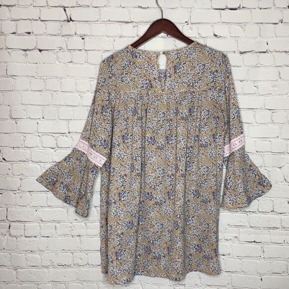 Listicle Ditsy Floral Babydoll Tunic Swing Dress M - Picture 3 of 9
